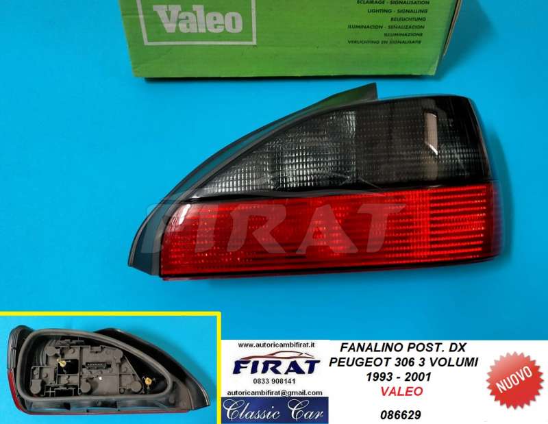 FANALINO PEUGEOT 306 3 VOLUMI 93 - 01 POST.DX (086629)